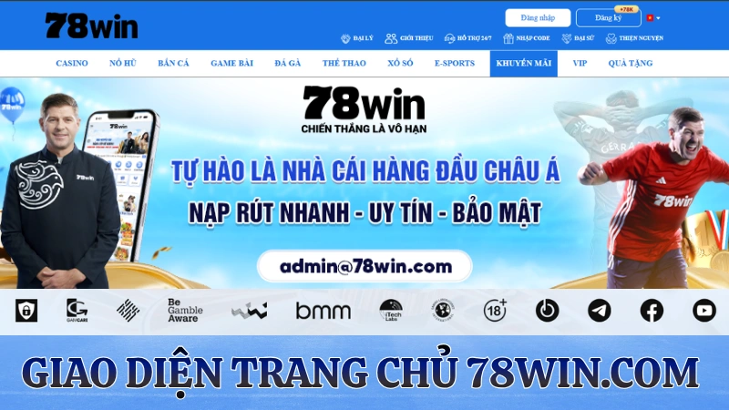 Giao diện trang chủ nhà cái 78WIN chính thức 2026